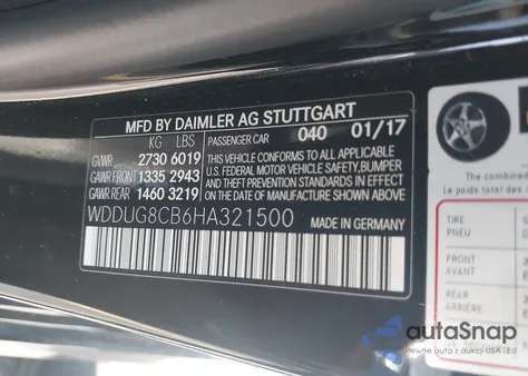 2017 Mercedes-Benz S 550 из США, поврежденный, VIN WDDUG8CB6HA321500